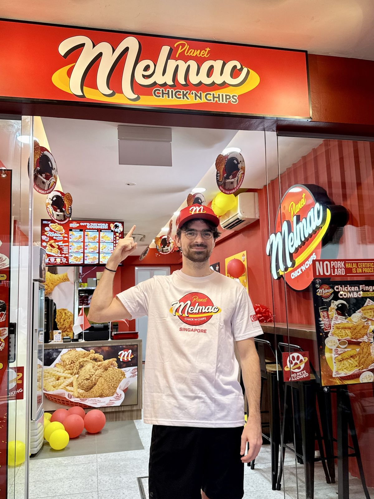 The Planet Melmac Chick ’n Chips shopfront in Singapore